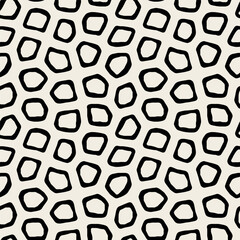 Vector seamless pattern. Monochrome organic shapes. Stylish structure of natural spots. Hand-drawn abstract background. Can be used as a swatch. Spotty monochrome print.