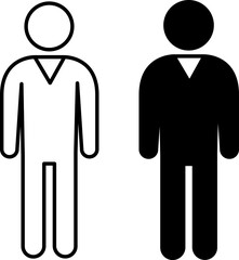 Human icons. Black and White Vector Icons of One Man