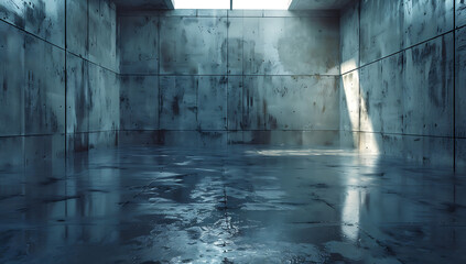 this is a picture of a cement room in the style of sc - obrazy, fototapety, plakaty