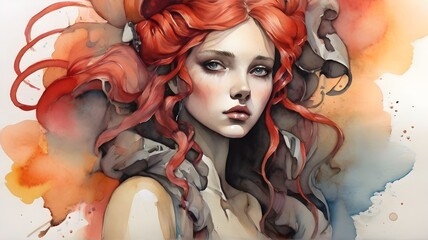 portrait of a woman with painted face