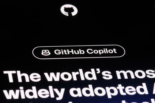 Shanghai,China-Feb.17th 2024: GitHub Copilot AI tool logo on website
