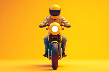 Front side of biker against soft background - Ai Generated