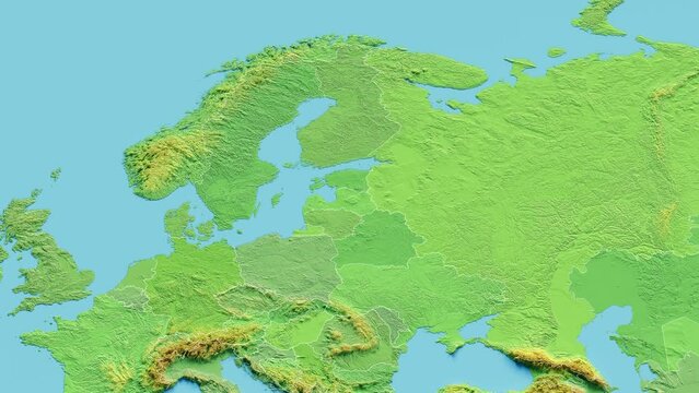 Latvia Map 3D animated with Borders