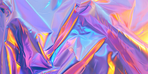 Iridescent Foil Texture with Crumpled Surface