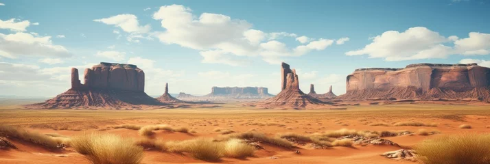 Photo sur Plexiglas Arizona Panoramic view of landscape of American’s Wild West with desert sandstones.