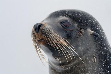 seal on a white background, naturalistic poses
