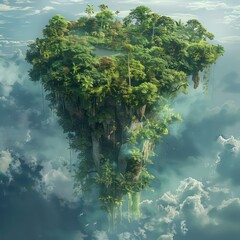 Fototapeta na wymiar world with trees and vegetation