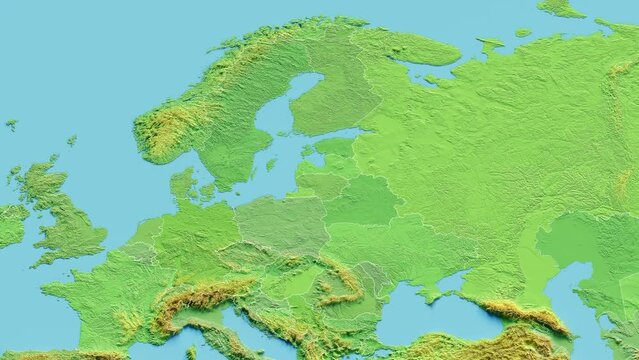 Lithuania Map 3D animated with Borders