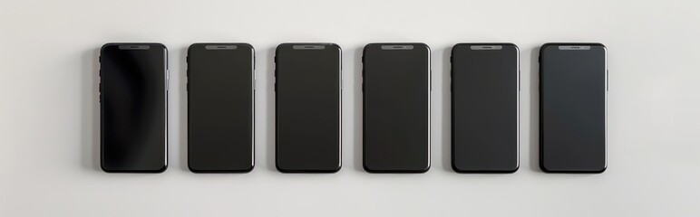  black smartphones that look a bit ugly, in the style of photorealistic compositions, white background