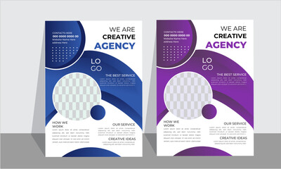 Business creative colorful business flyer template design set, abstract business flyer, vector template design or business poster template design.