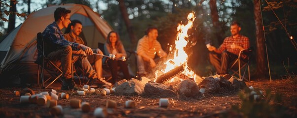 Easter Evening Warmth - Cozy Fire Pit Gathering, Marshmallows Roasting, Stories Shared