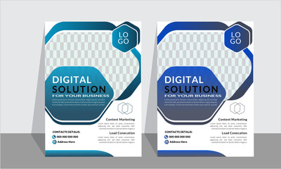 Business creative colorful business flyer template design set, abstract business flyer, vector template design or business poster template design.