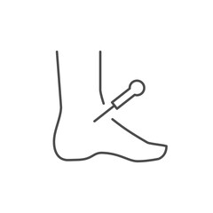 Acupuncture of foot line icon