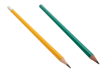 Two pencils isolated on white background