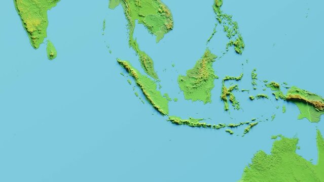 Malaysıa Map 3D animated with Borders