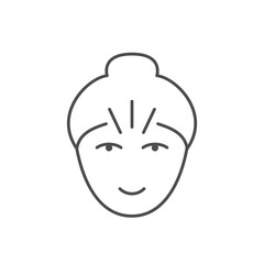 Acupuncture of woman line icon