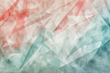 an abstract colorful background made of triangles, in the style of light teal and light red, realistic watercolors