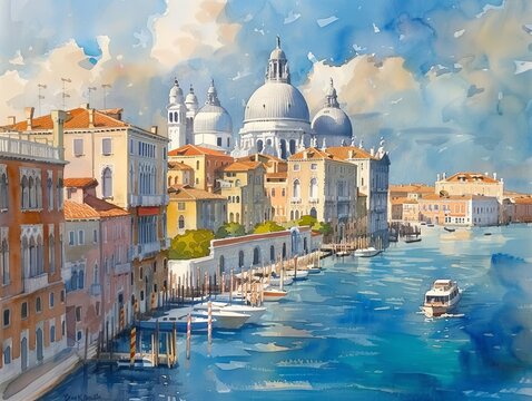 Cultural landmarks in watercolor historic beauty captured