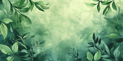 Watercolor green foliage