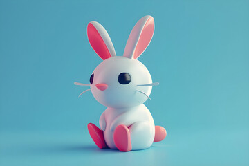 Obraz premium Rabbit isolated against soft background - Ai Generated