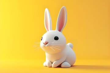 Rabbit isolated against soft background - Ai Generated