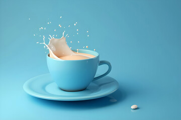 Tea coffee cup against soft background - Ai Generated