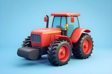 Obraz premium Isolated tractor against soft background - Ai Generated