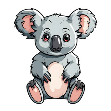 Vector cute koala cartoon character illustration
