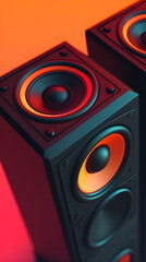 Tower buffer speaker latest against soft background - Ai Generated