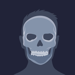 Human bones orthopedic and skeleton icon, bone x-ray image of human joints, anatomy skeleton flat design illustration