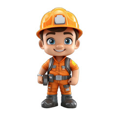 3d cute little worker png / transparent