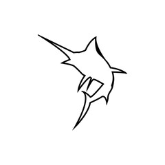 Vector graphic of marlin fish silhouette logo. This vector is perfect for company logos, labels, identities, t-shirt designs, decorations, stickers, banners, backgrounds, and branding etc.