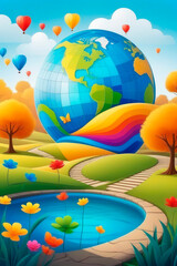 World autism awareness day, color puzzles.