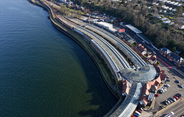 Wemyss Bay train station viewed from above