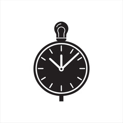 silhouettes of clock, vector of clock isolated on white background