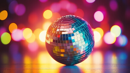 Obraz premium Vibrant glowing disco sphere