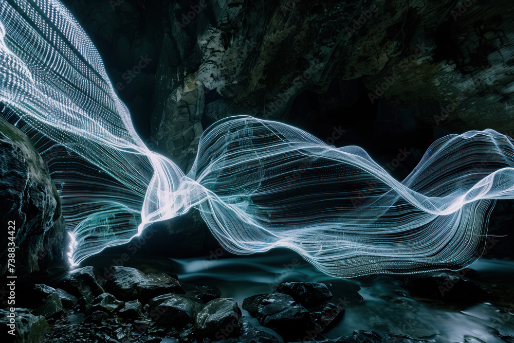 Poster speed motion blur. colorful light trails. abstract background image. created with generative ai tech