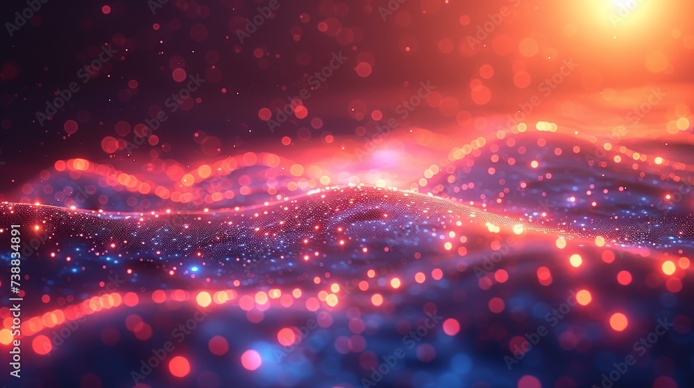 Poster Background with abstract dots and triangles, The world is becoming smaller and more connected, Digital futuristic Earth minimalism.