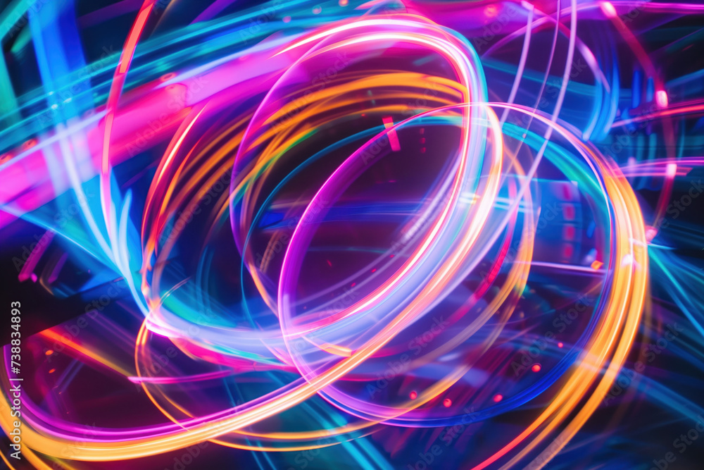 Poster speed motion blur. colorful light trails. abstract background image. created with generative ai tech