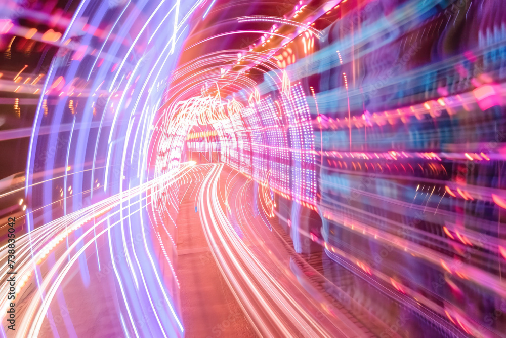 Poster speed motion blur. colorful light trails. abstract background image. created with generative ai tech