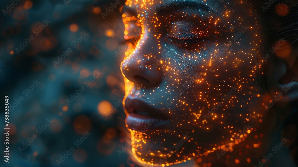 Poster Artificial Intelligence concept. Deep learning. GUI (Graphic User Interface).