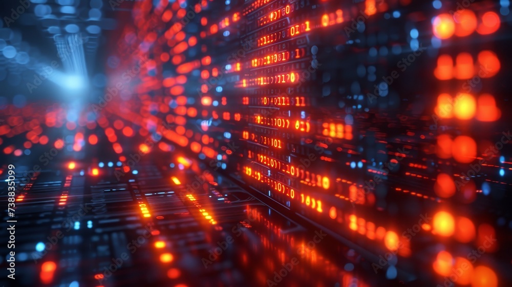 Poster System engineering. Binary code. Programming. Digital transformation concept.
