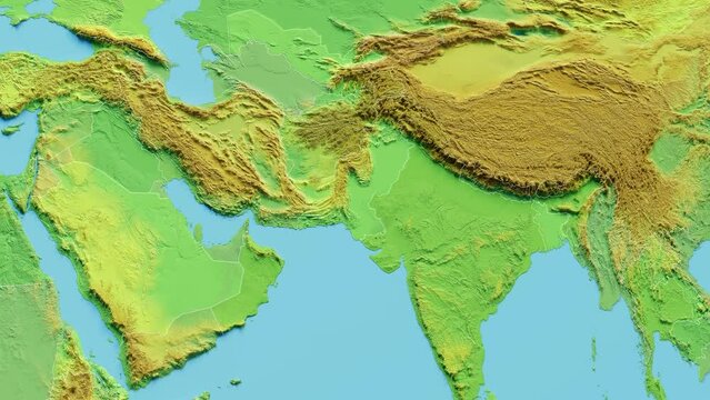 Pakistan Map 3D animated with Borders