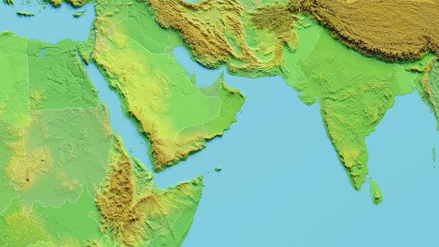 Oman Map 3D animated with Borders