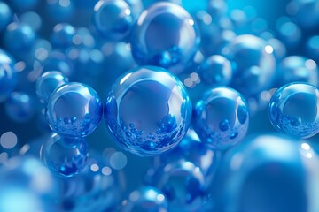 a group of blue spheres