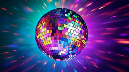 Obraz premium Vibrant glowing disco sphere