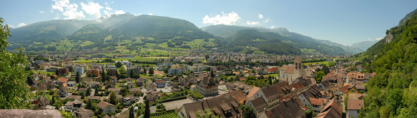 Fototapeta na wymiar Panorama vom Rheintal bei Sargans
