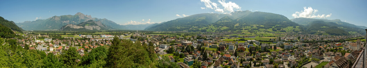 Panorama vom Rheintal bei Sargans