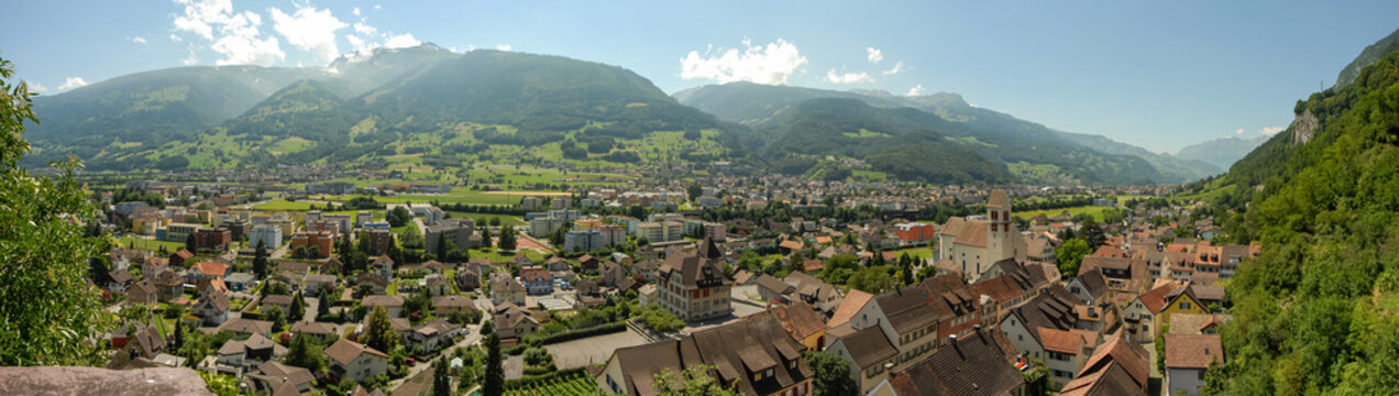 Panorama vom Rheintal bei Sargans
