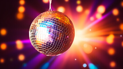 Obraz premium Vibrant glowing disco sphere